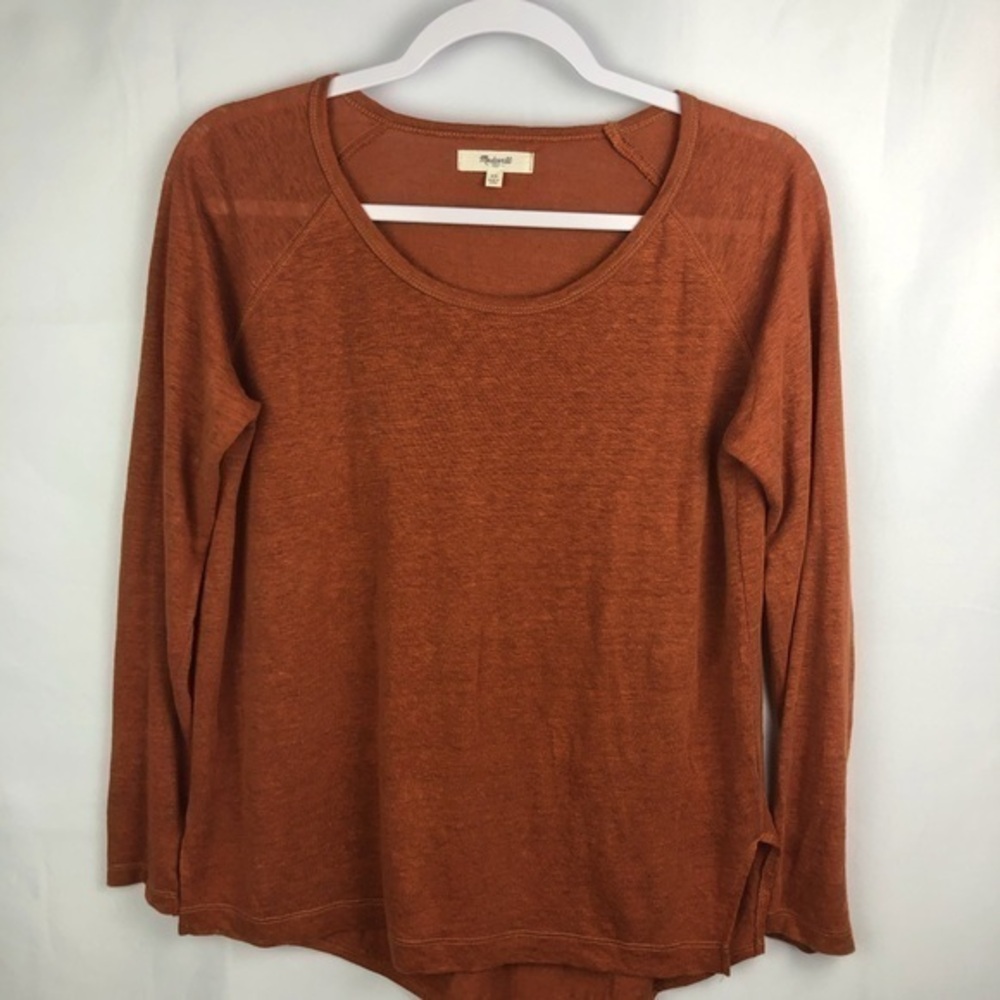 MADEWELL Size XS Long Sleeve Rust Blouse. EUC.